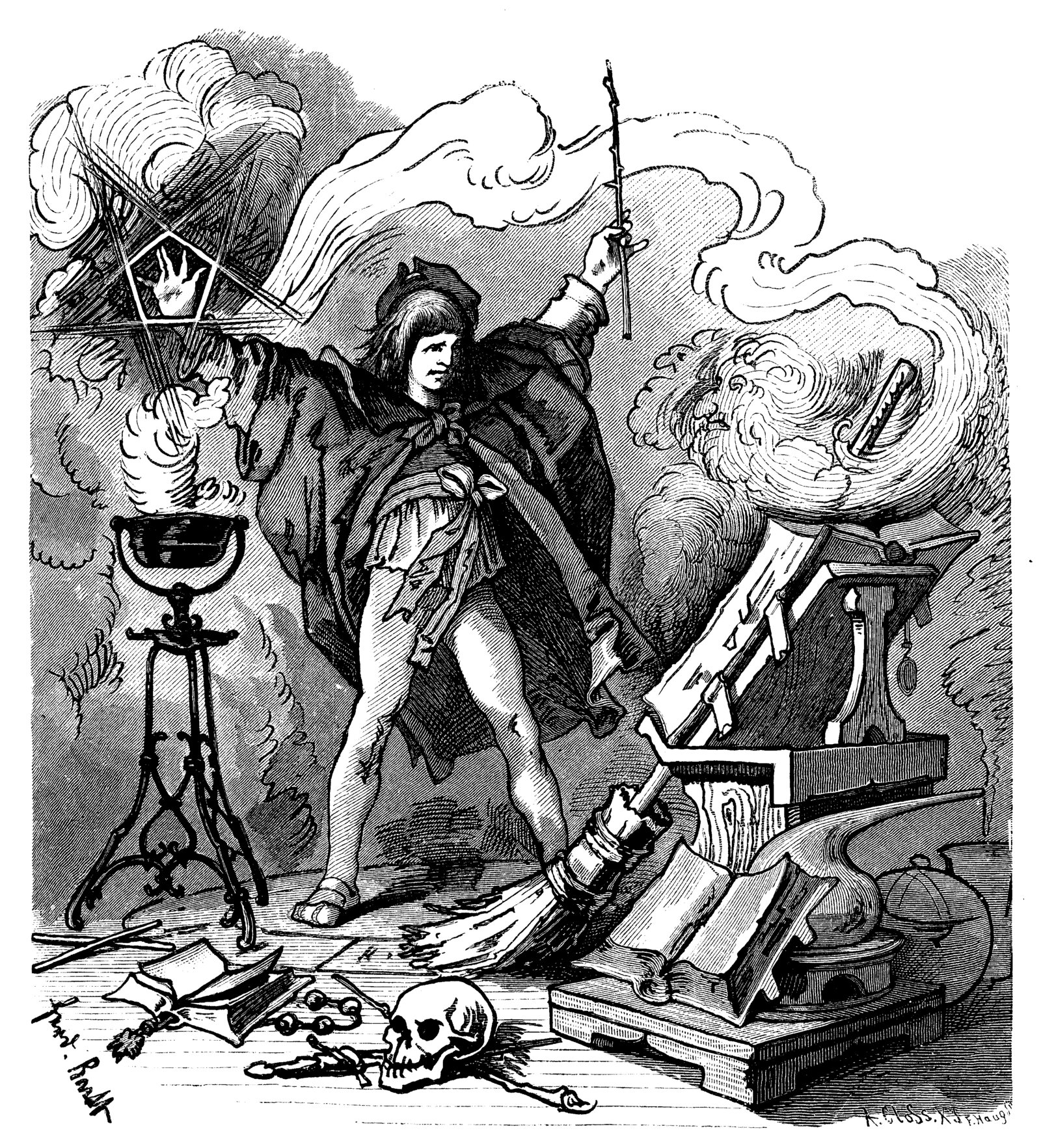 Illustration of “Der Zauberlehrling”, from an 1882 edition of Goethe’s works